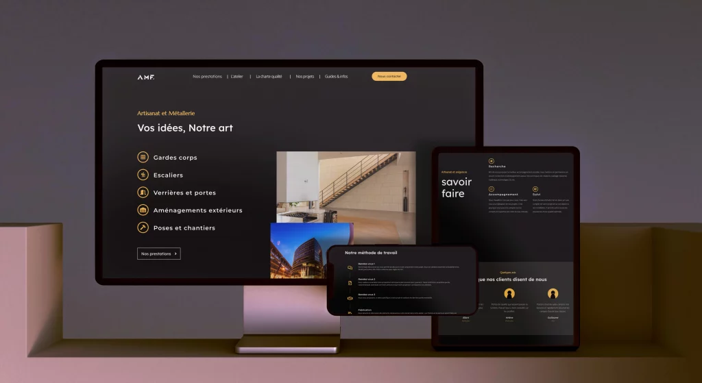 Présentation création agence Inpact amf site vitrine métallerie en lorraine