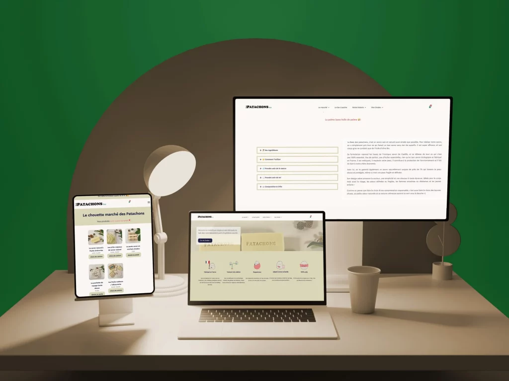 Site web mockup patachons bio création IN'pact